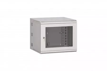 Шкаф настенный разборный трёхсекционный (откидной) МИКсистем 19" 6U 600x500  дверь перфорация+стекло
