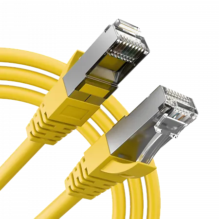 Шнур коммутационный медный RJ45 (патч-корд) LANMIR U/FTP Cat6A LSZH нг(А)-HF 1 м желтый